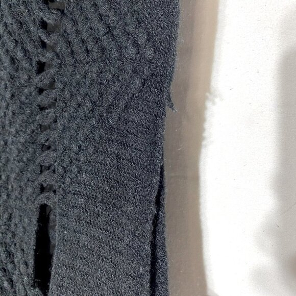 5/$25 Black Shredded Knit Infinity Scarf - Picture 5 of 8